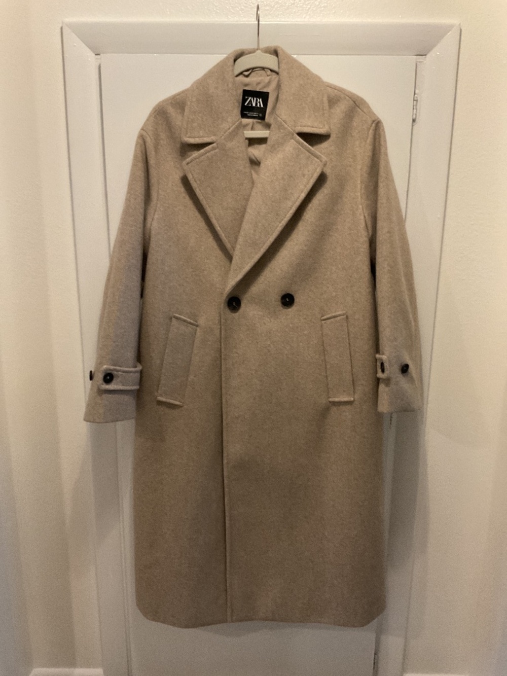 Zara Oversized Light Taupe Coat, Size XS